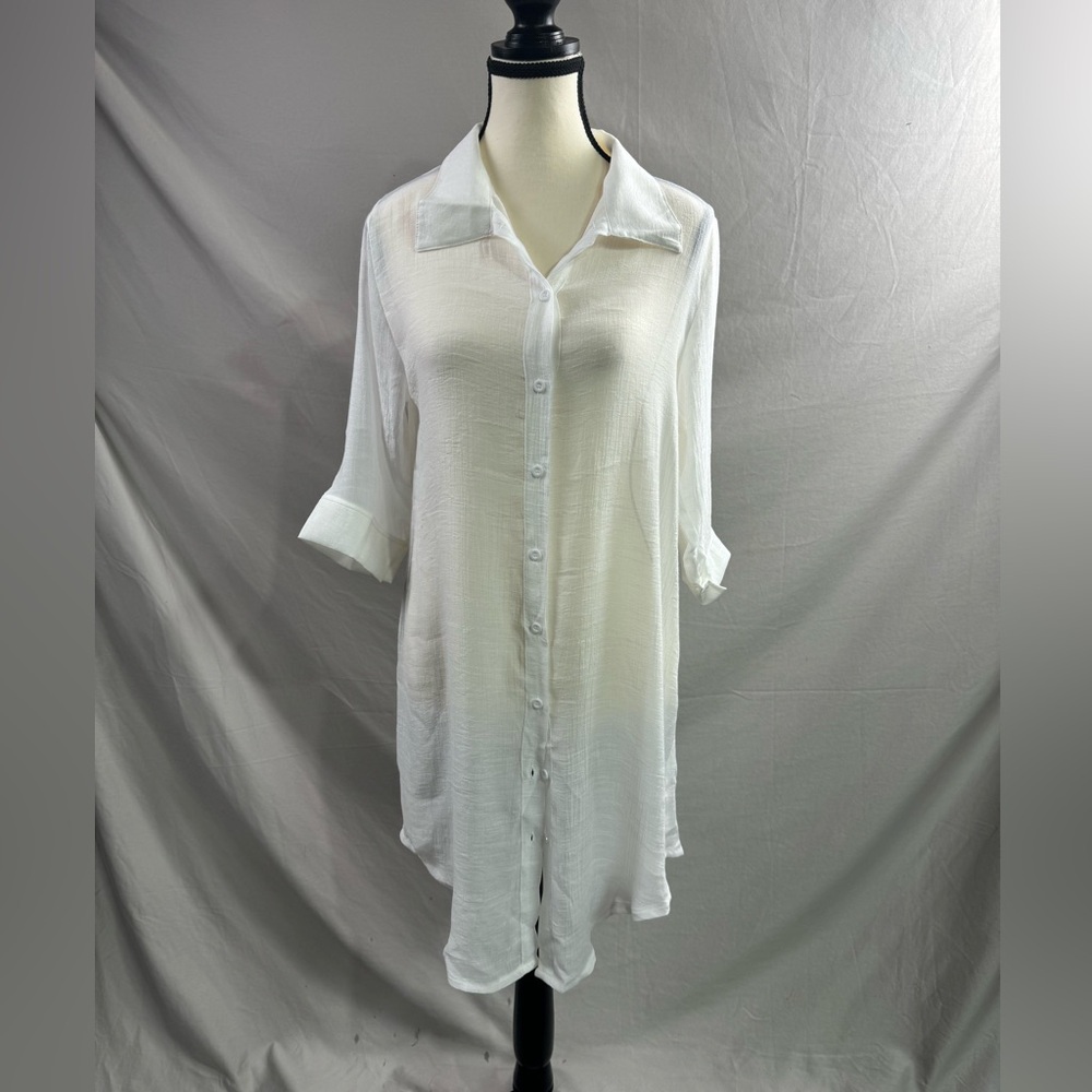 White Shirt Bathing Suit Cover Up - Picture 6 of 6